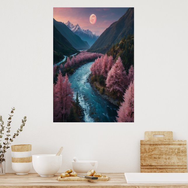 Poster de Pleine lune OEuvre murale cosmique (Cuisine)