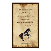 Poster de poésie de style parchemin "Horse Angels"