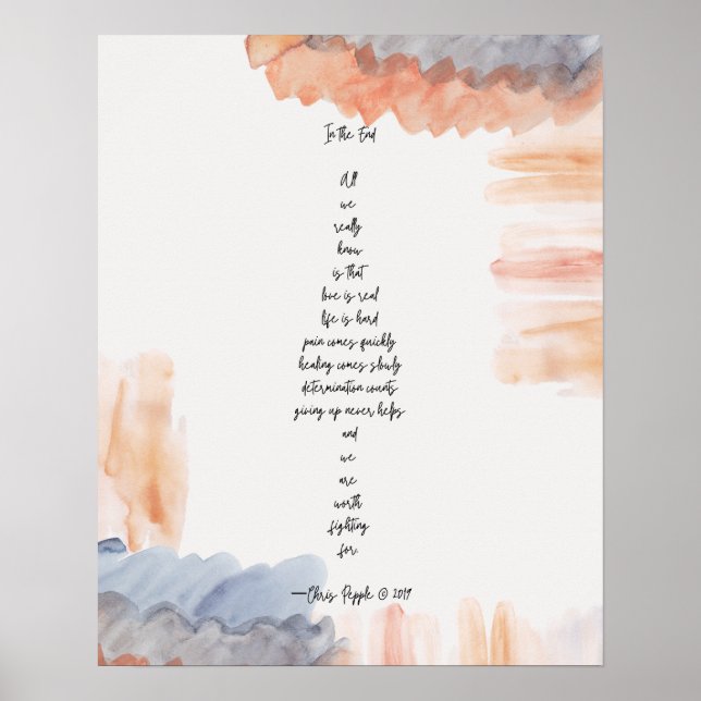Poster de poésie "In End" (Devant)
