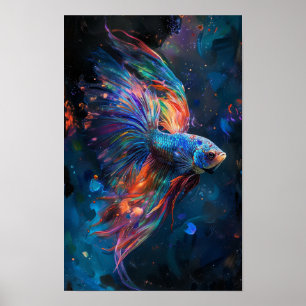 Poster de poisson exotique hybride coloré