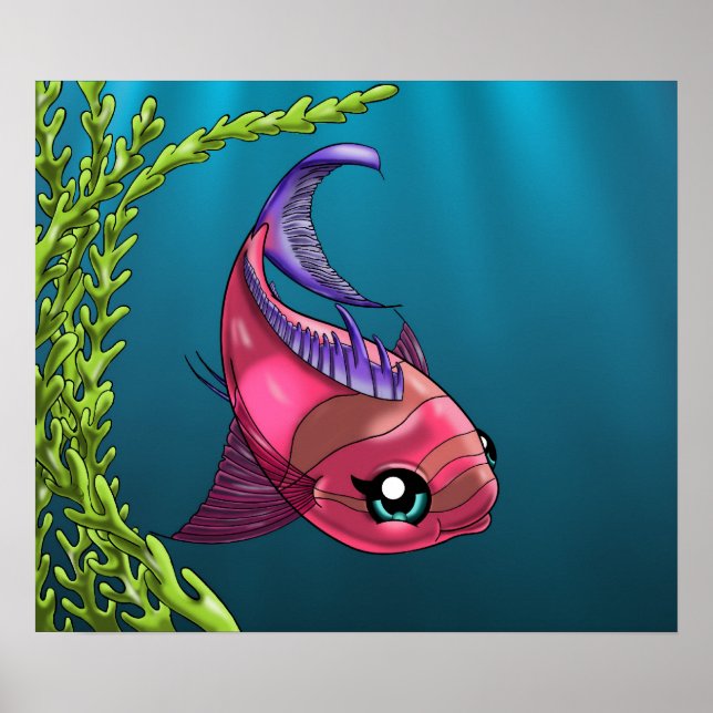 Poster de poisson rose (Devant)