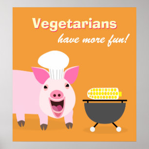 Poster de porc végétarien