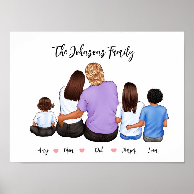 Poster de portrait de famille Customisé personnali (Devant)