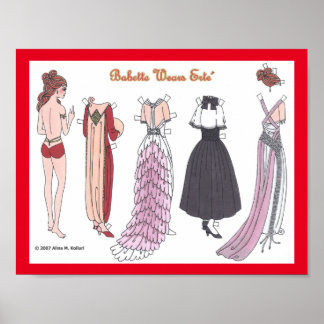 Poster de poupée en papier Babette Wears