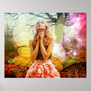 Poster de prière Ange Belle oeuvre d'art et couleu