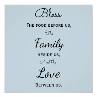 Poster de prière de la salle à manger