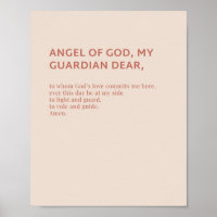 Poster de prière de l'Ange de Dieu