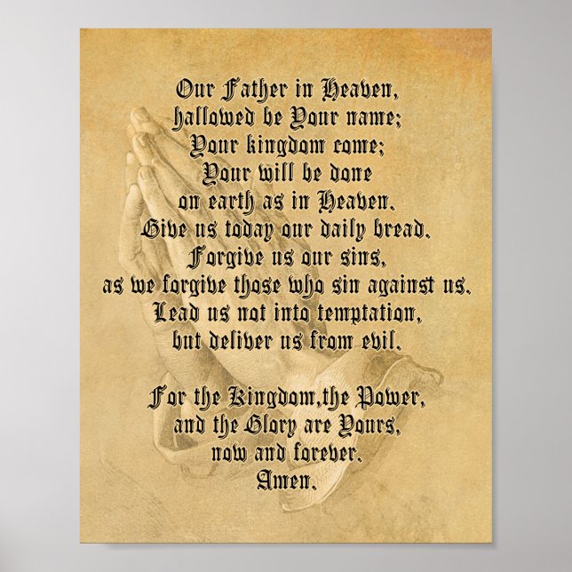 Poster de prière du Seigneur contemporain (Matte) (Devant)