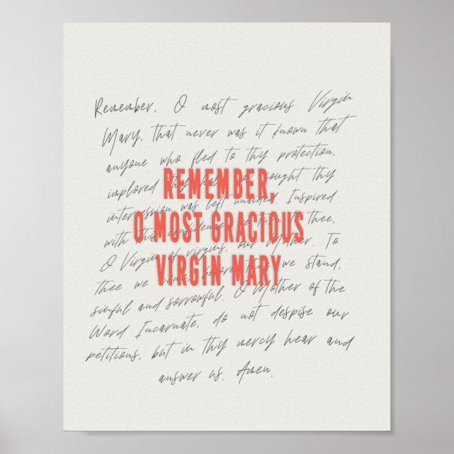 Poster de prière Memorare (Devant)