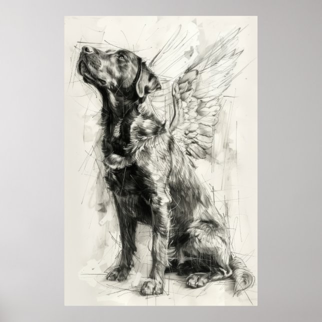 Poster de profil Canine céleste avec ailes angéliq (Devant)