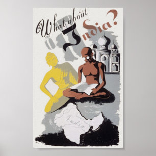 Poster de propagande de l'Inde vintage