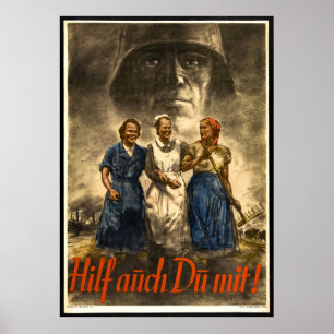POSTER DE PROPAGANDE GUERRE NAZI