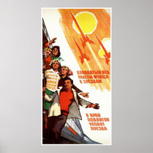 Poster de propagande spatiale soviétique