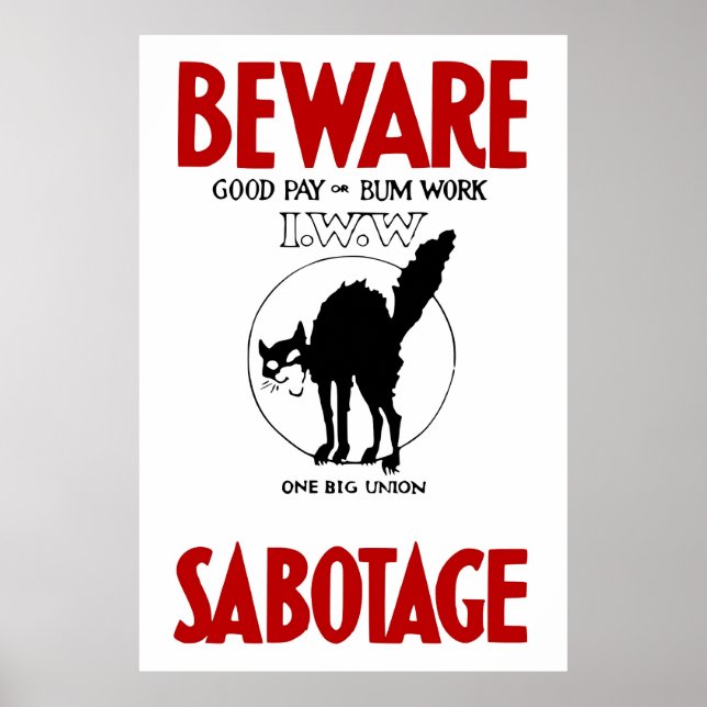 Poster de propagande vintage de l'IWW (Devant)