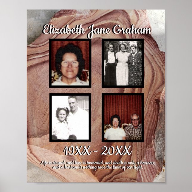 Poster de quatre photos en bois petrifié (Devant)