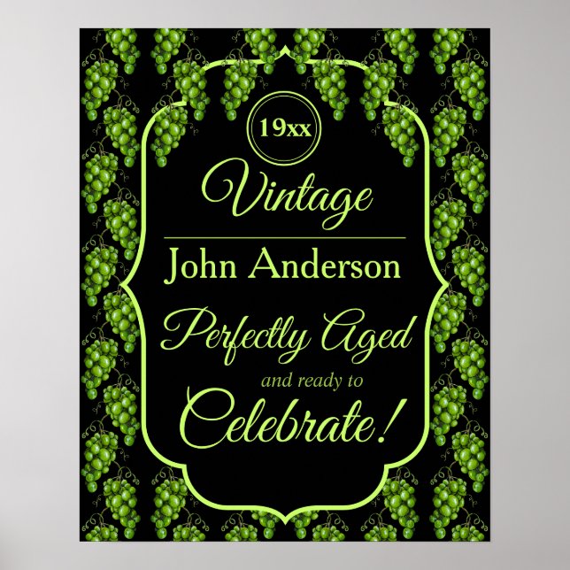 Poster de raisins verts (Devant)