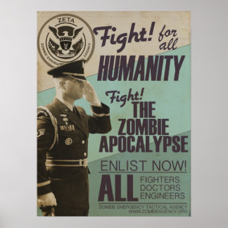 Poster de recrutement de Zombie Apocalypse vintage