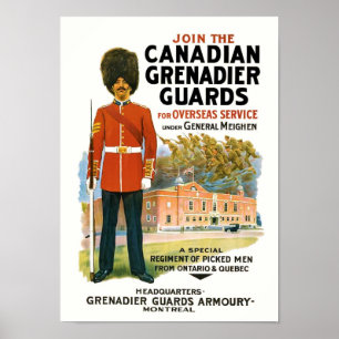 Poster de recrutement des gardes grenadiers canadi