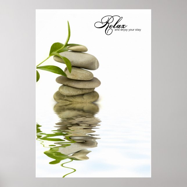Poster de réflexion Zen Stone Relaxant (Devant)