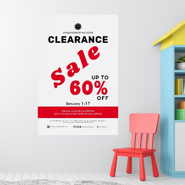 Poster de remise Affaires du magasin de vente de d (Pépinière 1)
