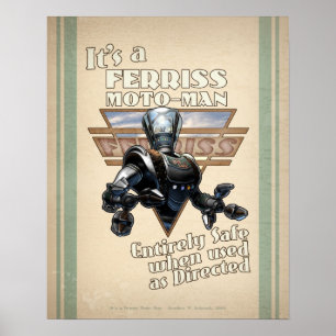 Poster de Robot Rétro Ferris Moto-Man (16x20")