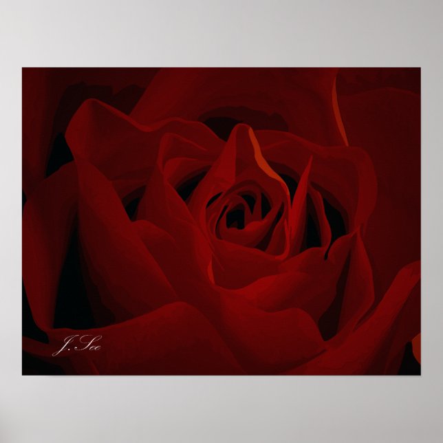 Poster de Rose rouge profonde (Devant)