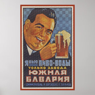 Poster De Russie avec de la bière