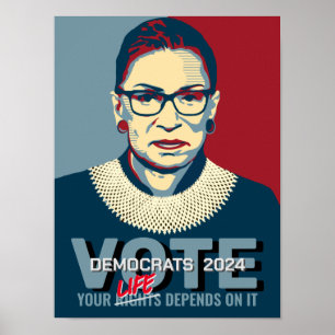Poster de Ruth Bader Ginsburg Pro-Choice Vote 2024