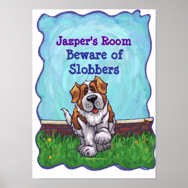 Poster de Saint Bernard Dog My Room (Devant)