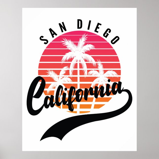 Poster de San Diego Retro Sunset (Devant)