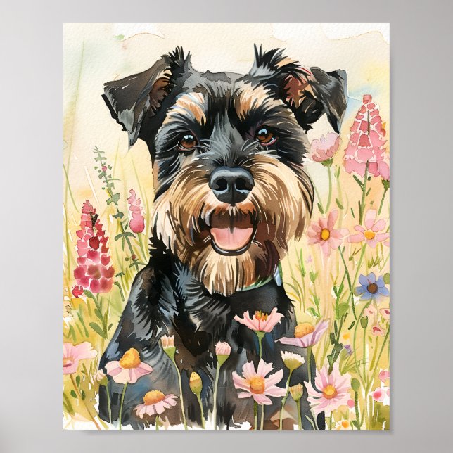 Poster de Schnauzer miniature - Drôle Chien Art Im (Devant)