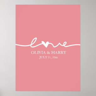 Poster de script d'amour pour les noms personnalis