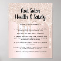 Poster de sécurité sanitaire Salon à ongles Partie