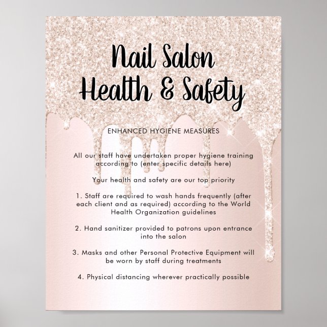Poster de sécurité sanitaire Salon à ongles Partie (Devant)