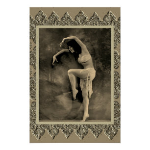 Poster de Sepia avec la danseuse Vintage Kyra