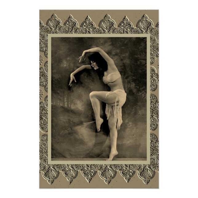 Poster de Sepia avec la danseuse Vintage Kyra (Devant)