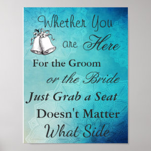 Poster de siège pour Mariage, Blue Mandala Elegant