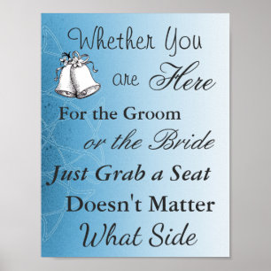Poster de siège pour Mariage, Blue Mandala Elegant