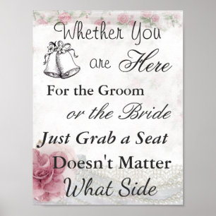 Poster de siège pour Mariage, thème Floral Vintage