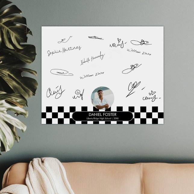 Poster de signature de diplôme de la photo en noir (Créateur téléchargé)