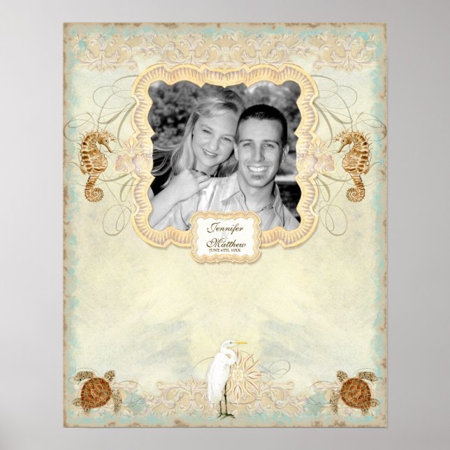 Poster de signature photo Fiançailles 16x20 - Art (Devant)