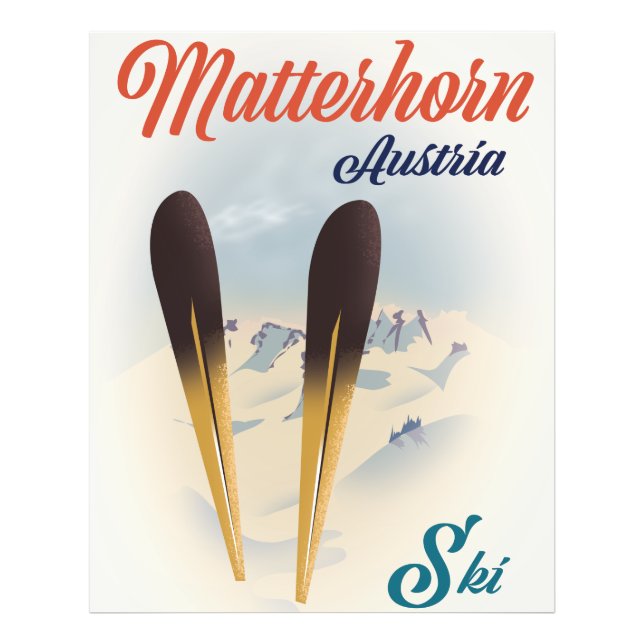 Poster de ski Matterhorn Autriche. (Devant)