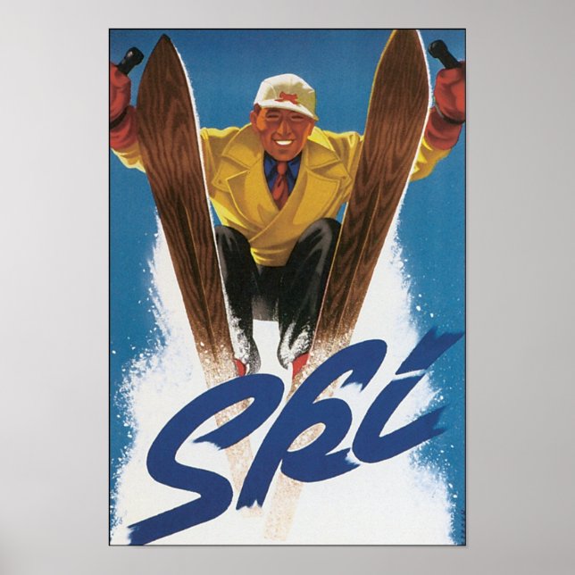 Poster de ski vintage (Devant)
