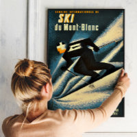 Poster de ski Vintage de Chamonix Mont Blanc