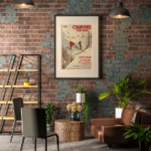 Poster de ski Vintage de Chamonix Mont Blanc