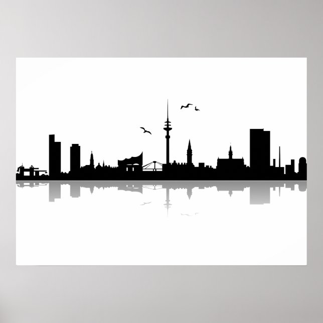 Poster de Skyline Hambourg (Devant)