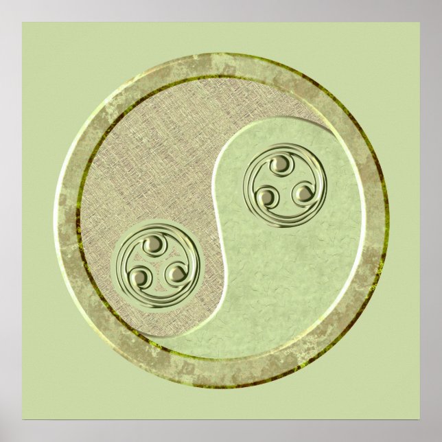 Poster de Soft Celadon Green Yin Yang (Devant)