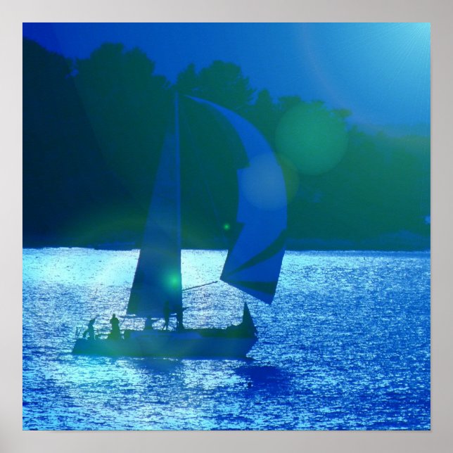 Poster de Spinnaker Racing Sailboat (Devant)