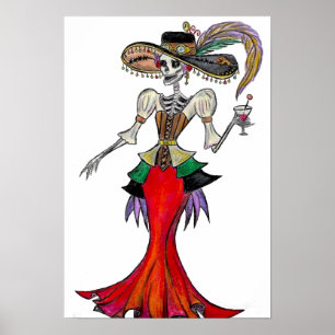 Poster de Steampunk Catrina, Dia de los Muertos