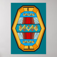 Poster de style Art déco avec forme de gemme